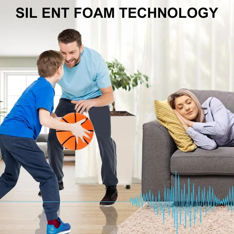Silent Foam Dribbling Basketball, Size 3/5/7 High Bounce Noiseless Non-deformable Indoor Training Basketball
