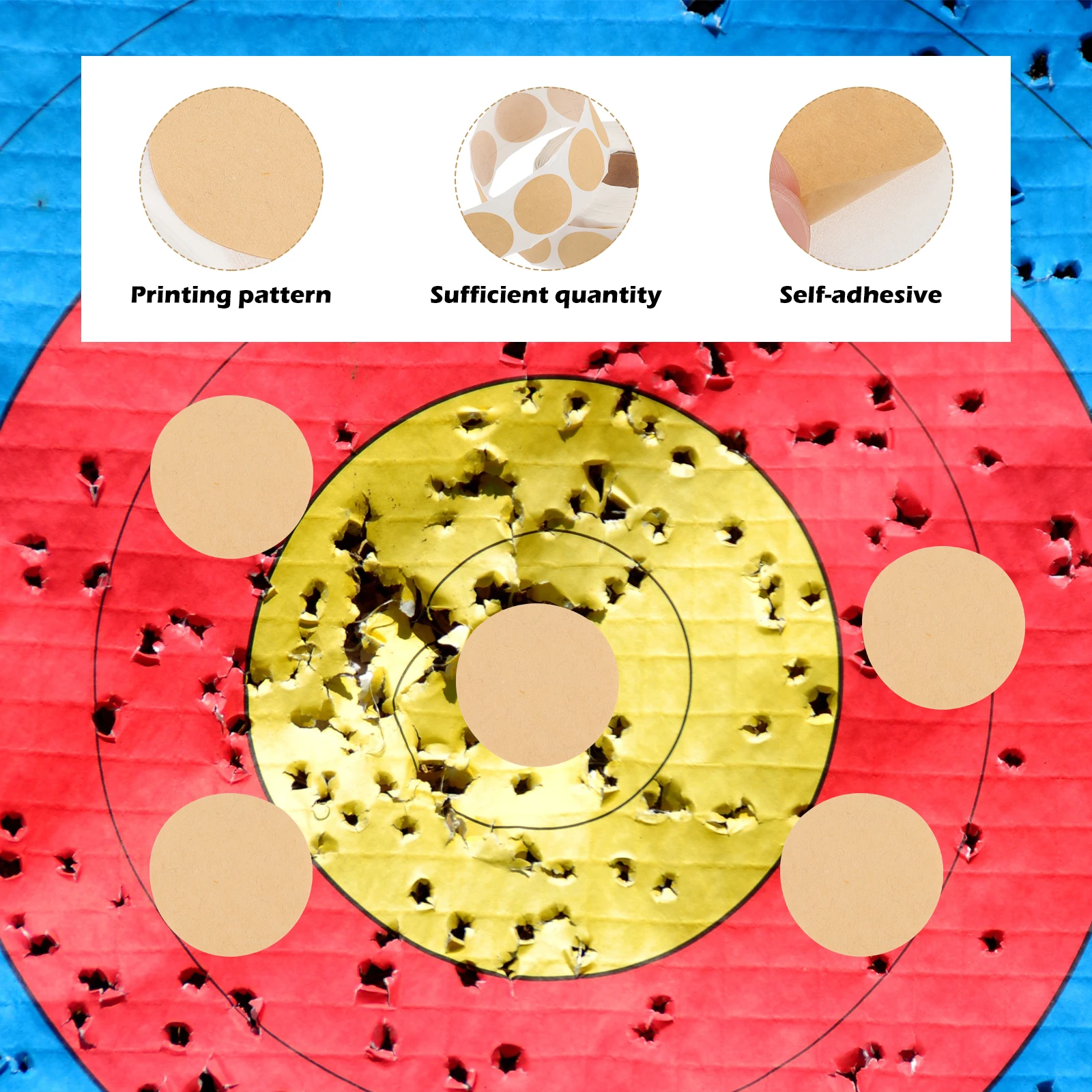 

1 Roll Professional Target Stickers Stable Material Creative Self-Adhesive Labels for Practicing Shooting Circle Decal Sports