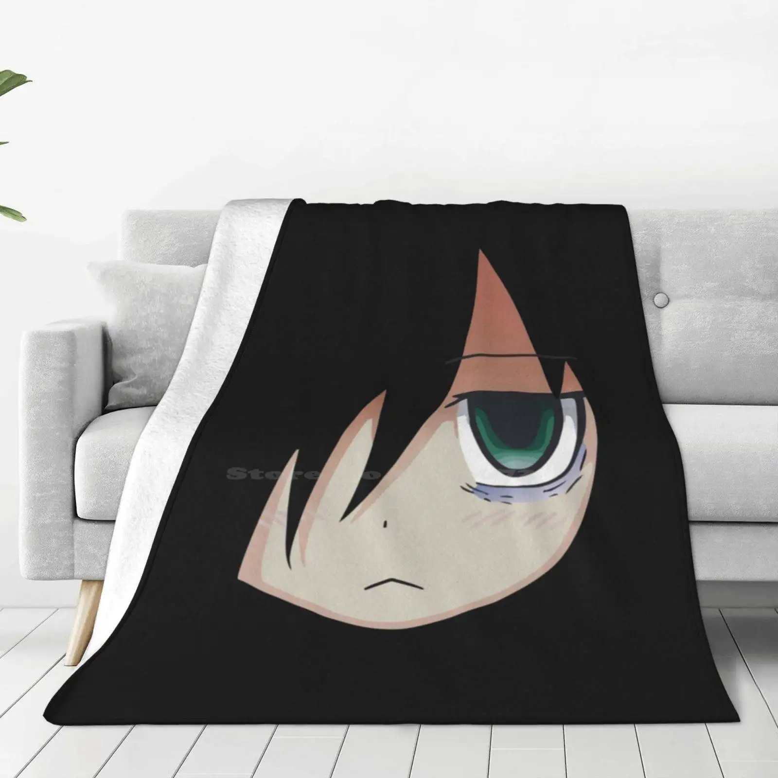 Kuroki Tomoko ( Reduced Size ) New Selling Custom Print Flannel Soft Blanket Watamote Anime Japan Since Im Not Popular High