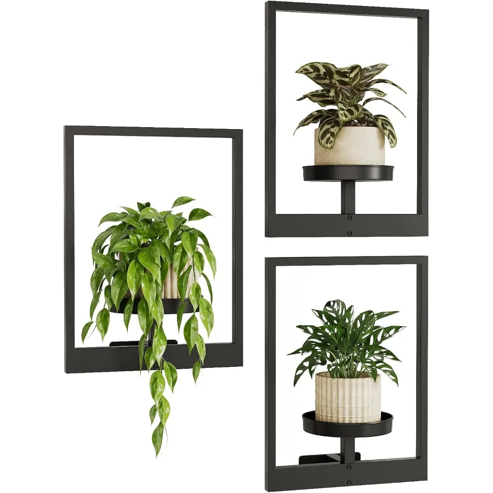 Indoor Plant Wall Flowerpot, Wall Mounted Indoor Hanging Flowerpot, Suitable for Indoor Plants, 3 Piece Set