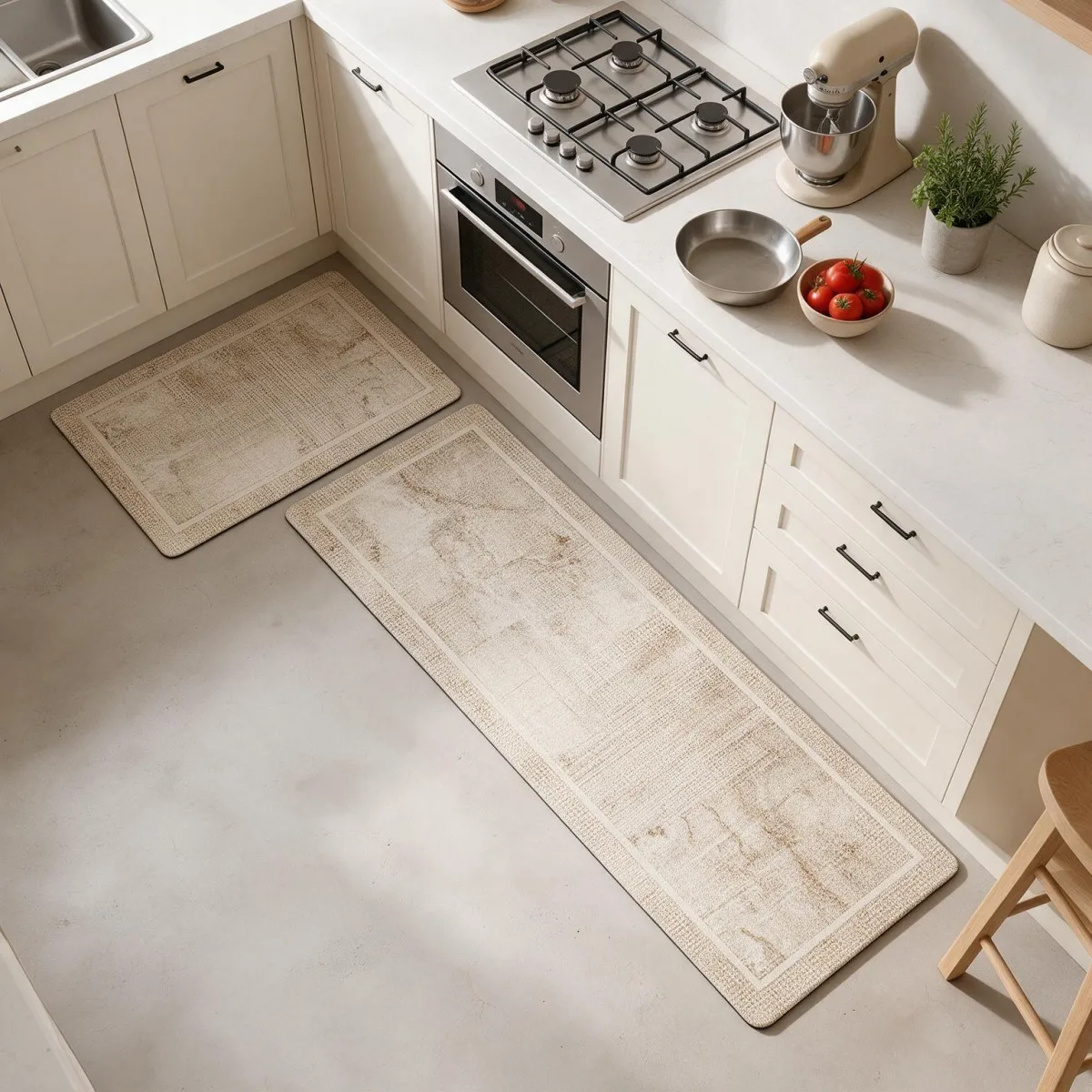 Tappetino da cucina in fango di diatomee, spesso e ad alta capacità di assorbimento, con fondo in gomma antiscivolo, ideale come lungo tappeto per il pavimento o come tappeto quadrato per la cucina,