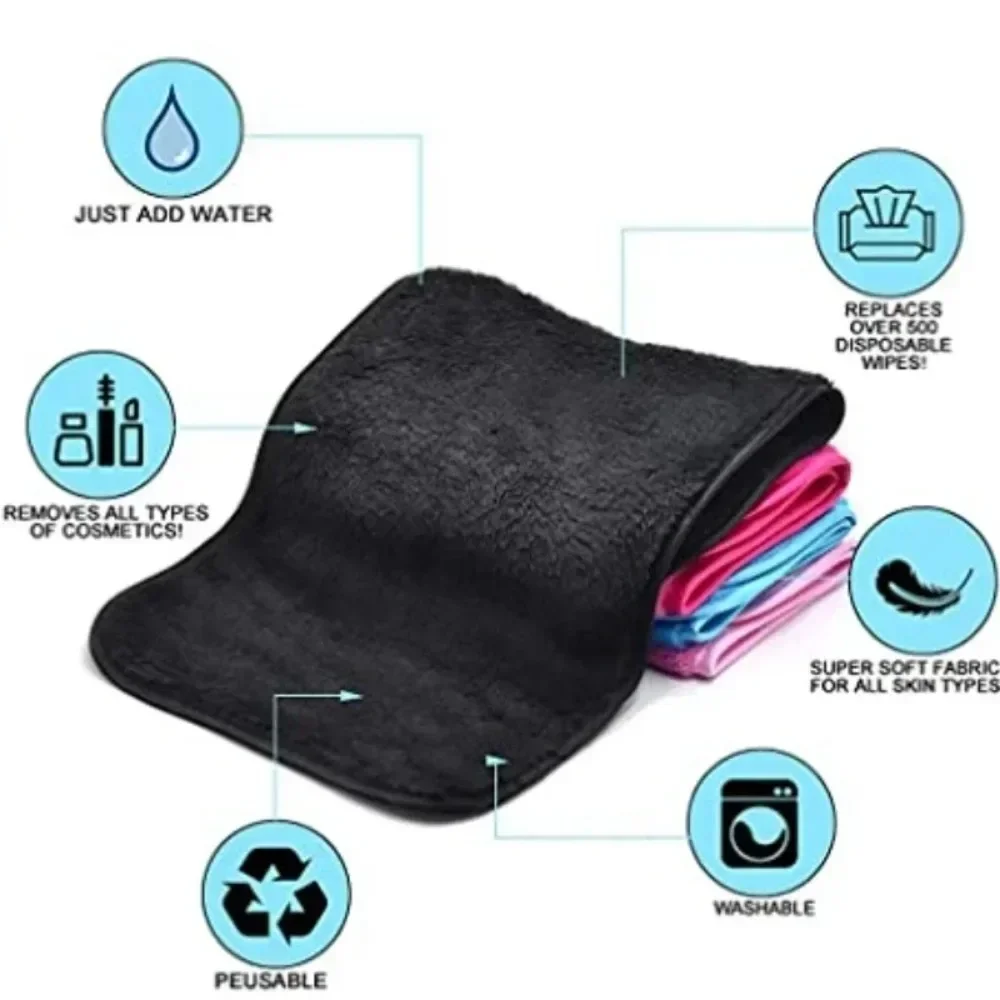 وسادات مزيل ماكياج مايكروفايبر قابلة لإعادة الاستخدام ، منشفة الوجه ، ممحاة المكياج ، منظف الوجه ، مناديل تنظيف ، أدوات تجميل للعناية بالبشرة #4