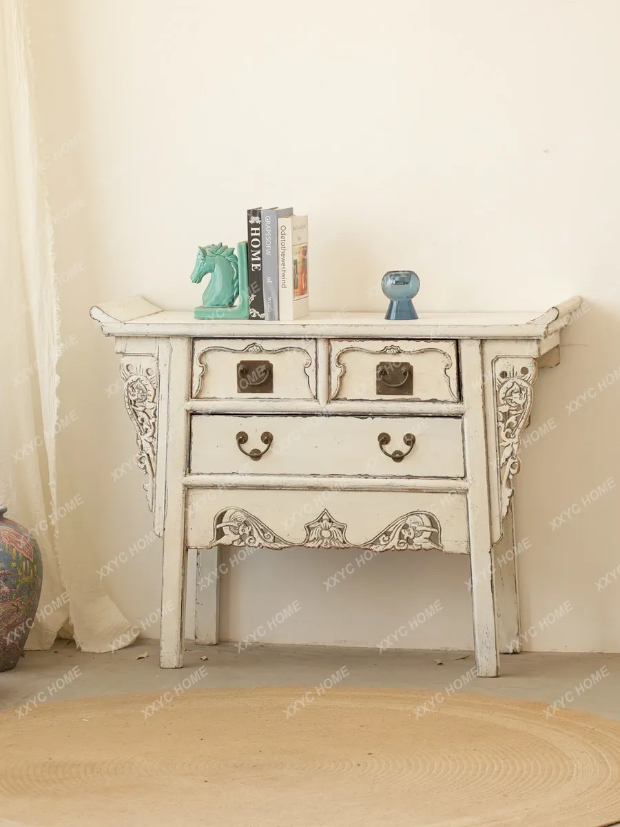 New Chinese-style elm paint, porch cabinet, foyer shoe cabinet, home decoration cabinet
