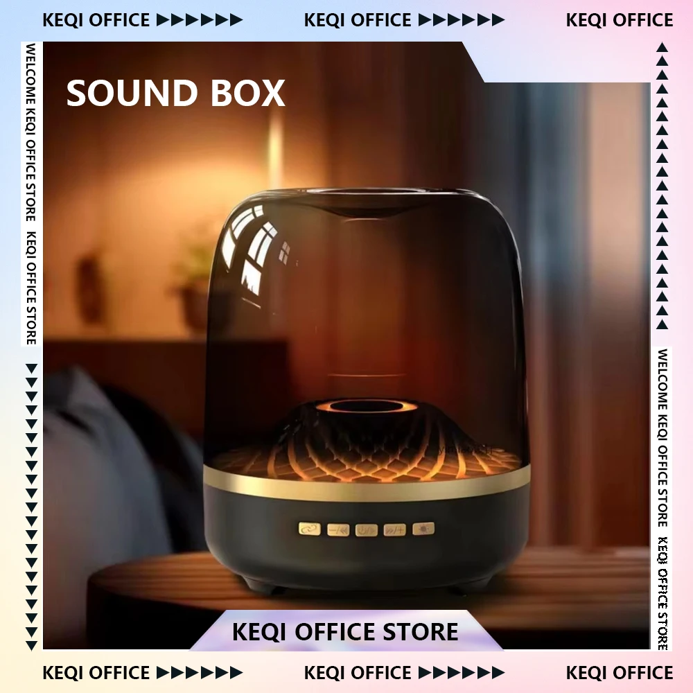 

Sound Box Bluetooth Speaker Subwoofer Colorful Glass Home High Volume Wireless Computer Speaker Custom Desktop Accessories Gift