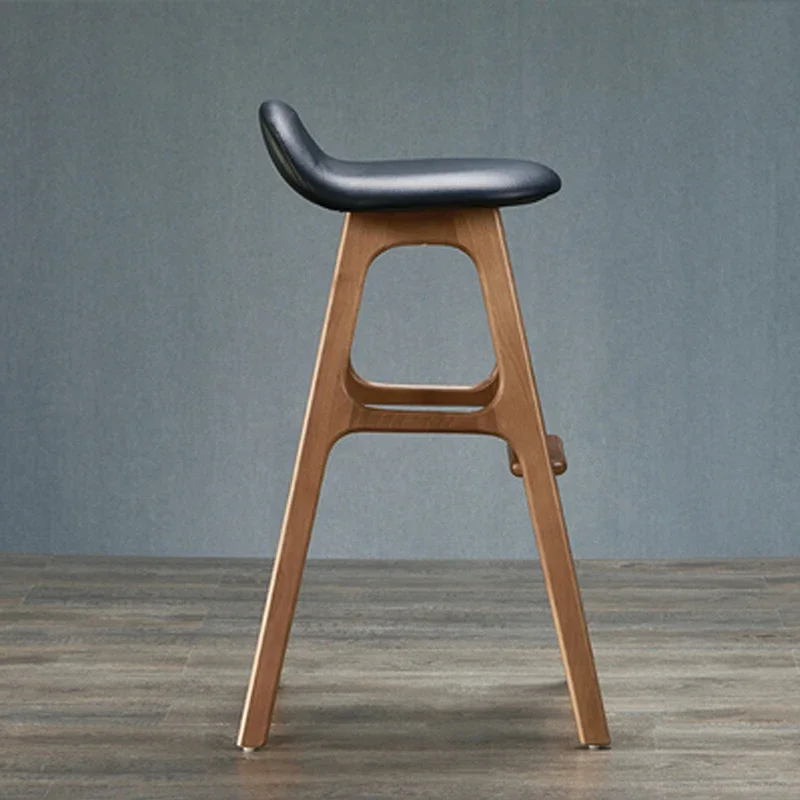 Tabouret de Bar Minimaliste en Bois Blanc, Chaise de Cuisine Moderne et Douce, Mobilier de Luxe