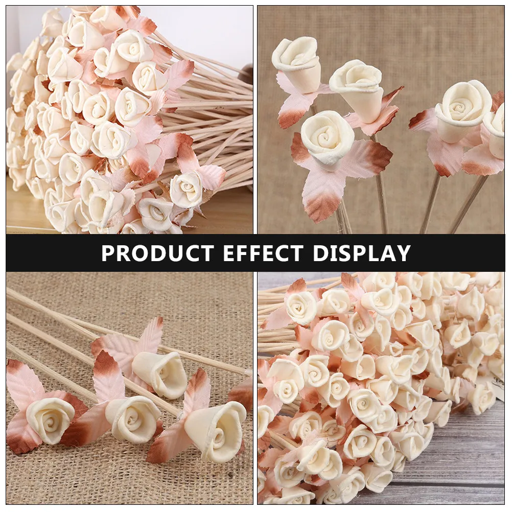 6Pcs Fragrance Sticks Rattan Reed Diffuser Sticks Absorb Quickly Disperse Evenly Rose Floral Ornamental Design Aroma Diffuser