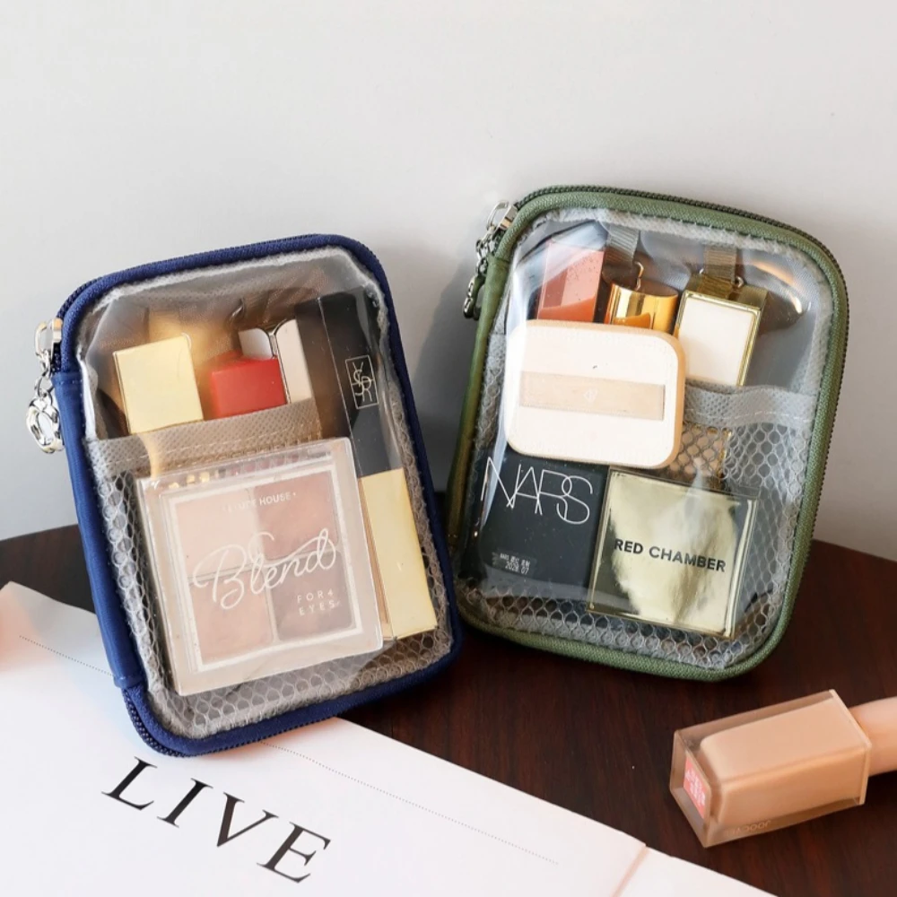 Transparent Cosmetic Pouch Lipstick Pouch Touch-Up Portable Cosmetic Organizer Travel Bluetooth Headphone Charging Cable Pouch