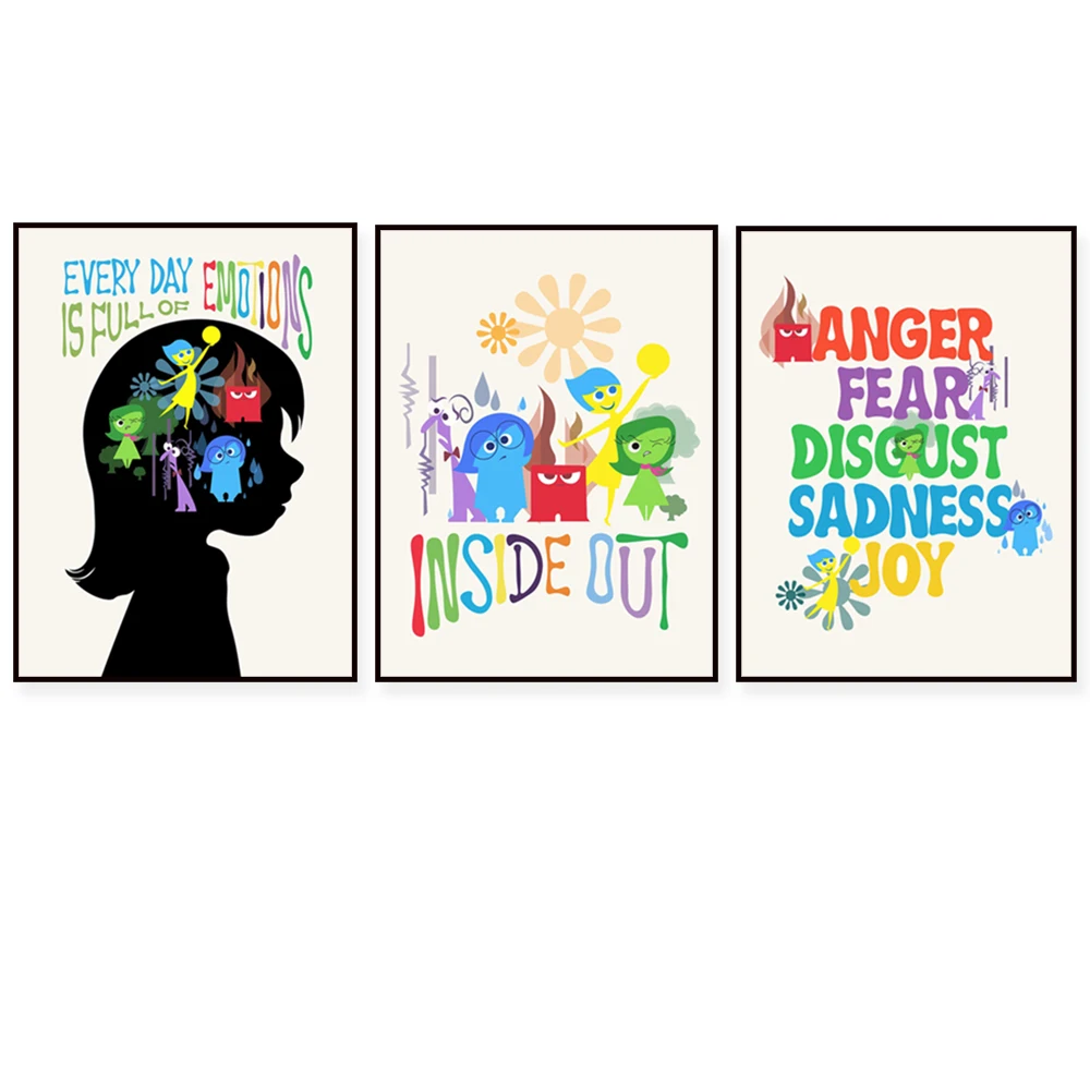 Cinq cœurs émotion numérique école d'art conseiller bureau psychologie impression affiche cadeau santé mentale diversité Affiche Psychologie
