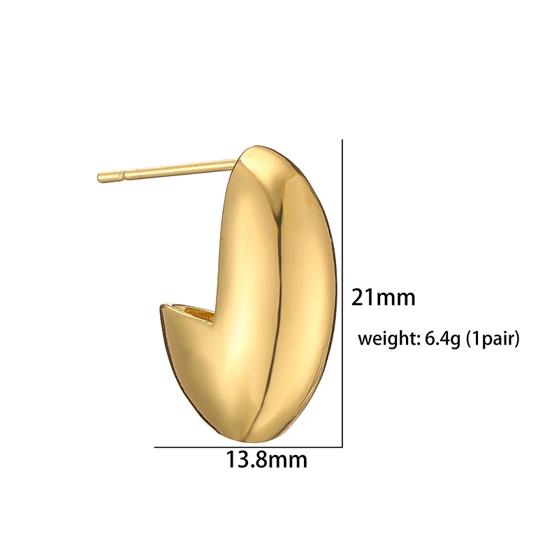 HECHENG-غير النظامية مطروق أقراط مجموعة للنساء ، الملتوية هوب أقراط ، الإبداعية مجوهرات ، الذهب اللون ، هندسية ، Vintage #2