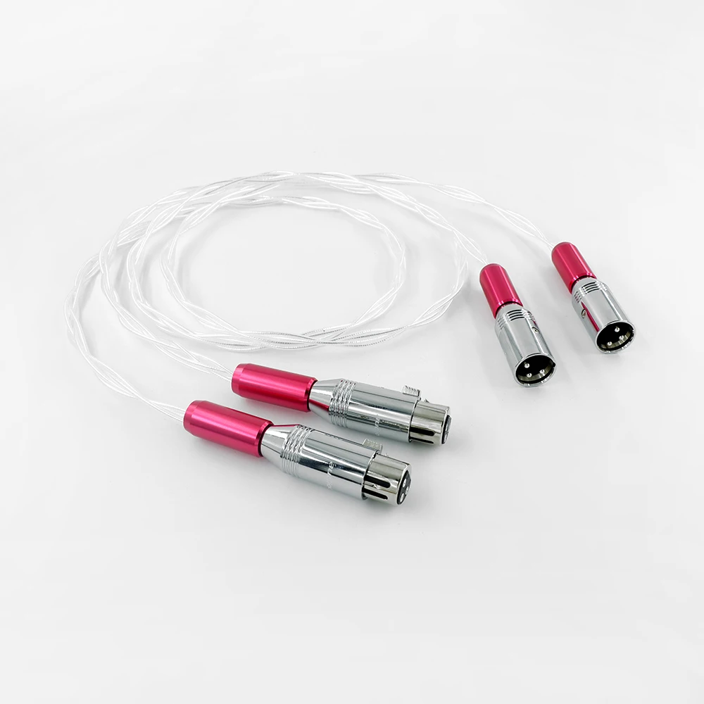ペア Hifi XLR ケーブル純粋な 5N OCC 銀メッキオーディオケーブル XLR プラグ付き Hifi XLR バランス延長コードオーディオ信号ケーブル