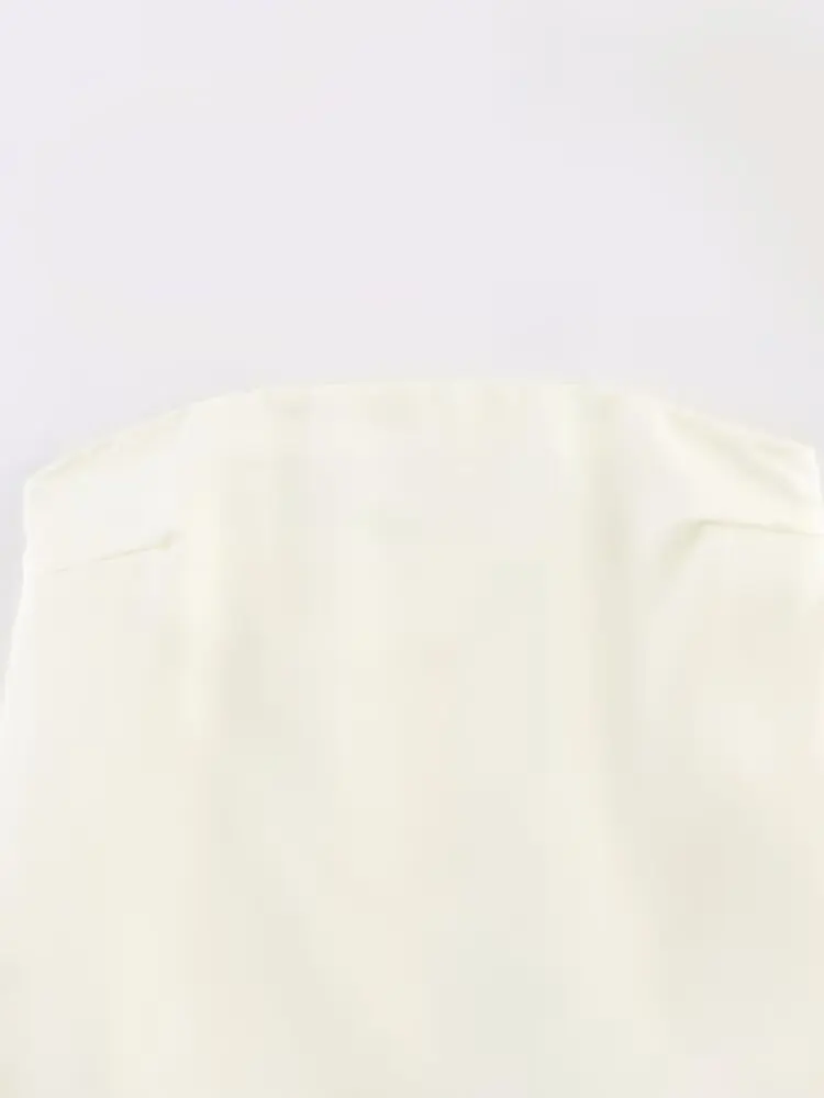 

ZAB Autumn New Women's Casual Sle Slim Fit irt round Ne ort Sve Pure Color Wind Design Drapey Beige Top
