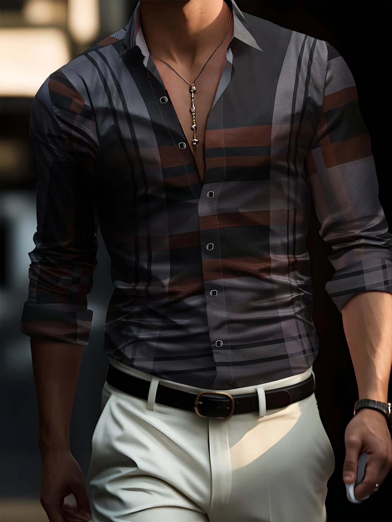 Men\'s Stylish Long Sleeve Casual Lapel Shirts Casual Tops Breathable Full Sleeve Shirt For Men Daily Basic Business Shirt