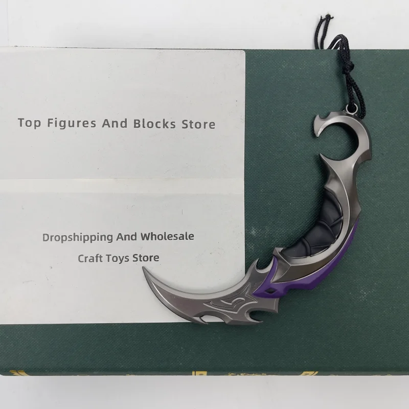 15cm (5.9 inches) Valorant Game Weapon Model Toy, Reaver EP 5 Karambit, Zinc Alloy Metal, Not Sharp, Rust-proof, Metal Blade