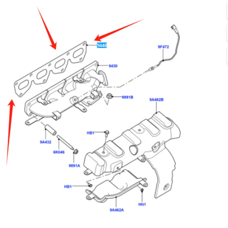 2PCS Exhaust Manifold Gasket For LAND ROVER DISCOVERY SPORT 2015 FREELANDER 2 2006 - 2014 LR022333 LR001315 JDE13594