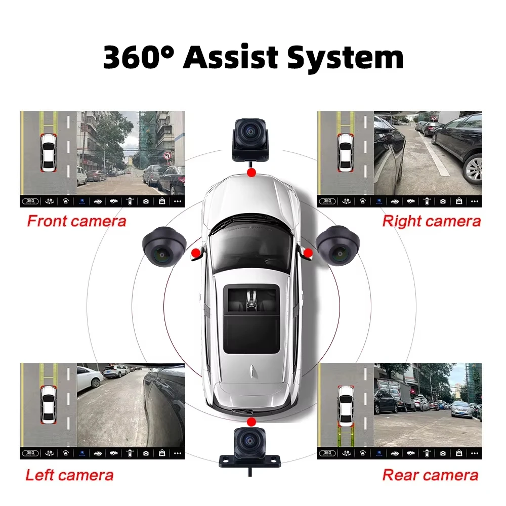 1080P 720P Car Camera 360° Surround View Universal Panoramic System Cameras For Android Multimedia System with 360APP Function