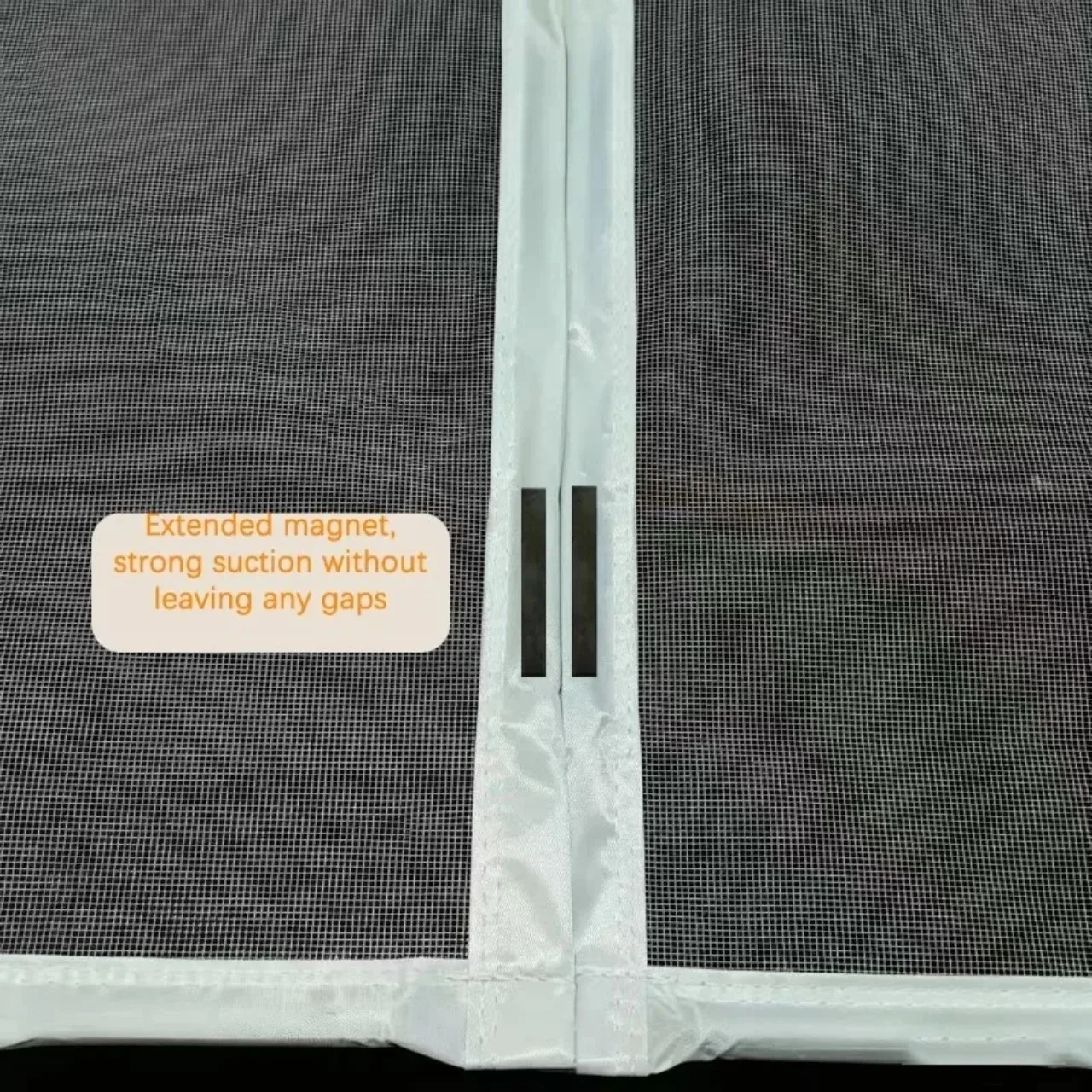 Glass Fiber Magnetic White Middle Opening Door Curtain Automatically Closes, Mosquito Proof Invisible Magnetic Block