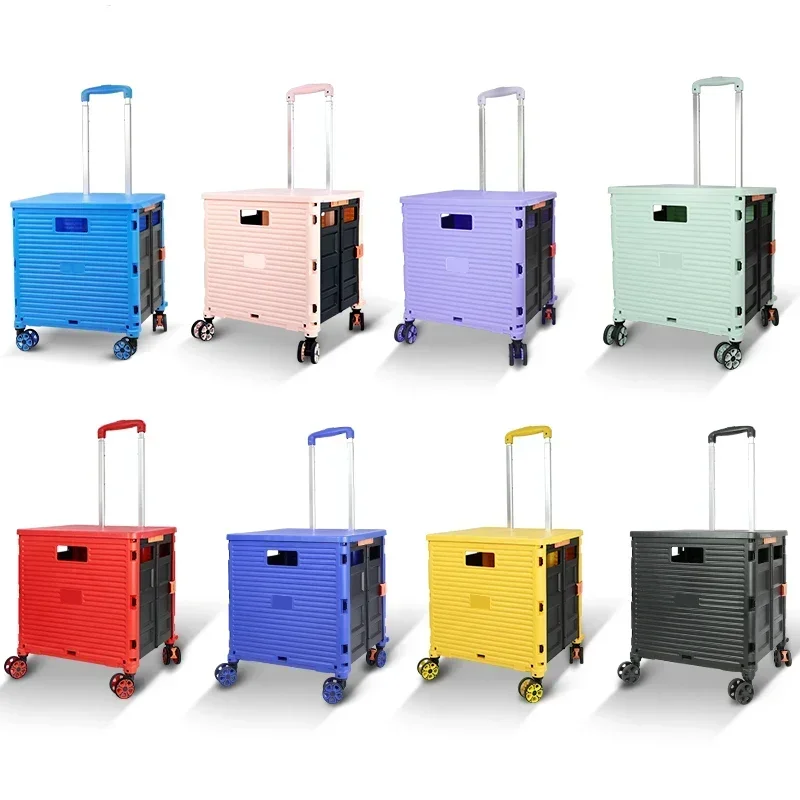 BAOYU Wholesale PP Plastic Folding Shopping Foldable  Trolleys