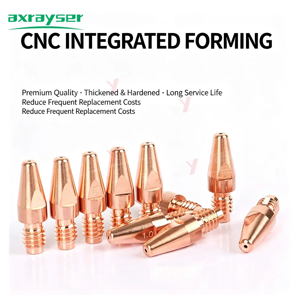 10/20 Pcs MIG MAG GMAW Contact Tips M8x1.5 Thread M8x32mm Standard Tips Silver Plated Contact Tips for Fronius MAG MIG GMAW Weld