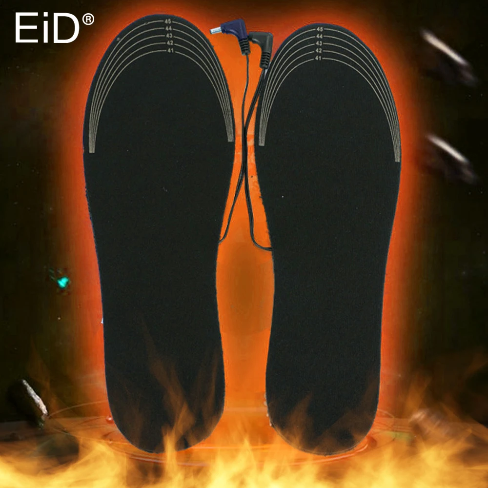 EiD USB Heated Shoe Insoles Feet Warm Sock Pad Mat Electrically Heating Insoles Washable Warm Thermal Shoes Insoles man women