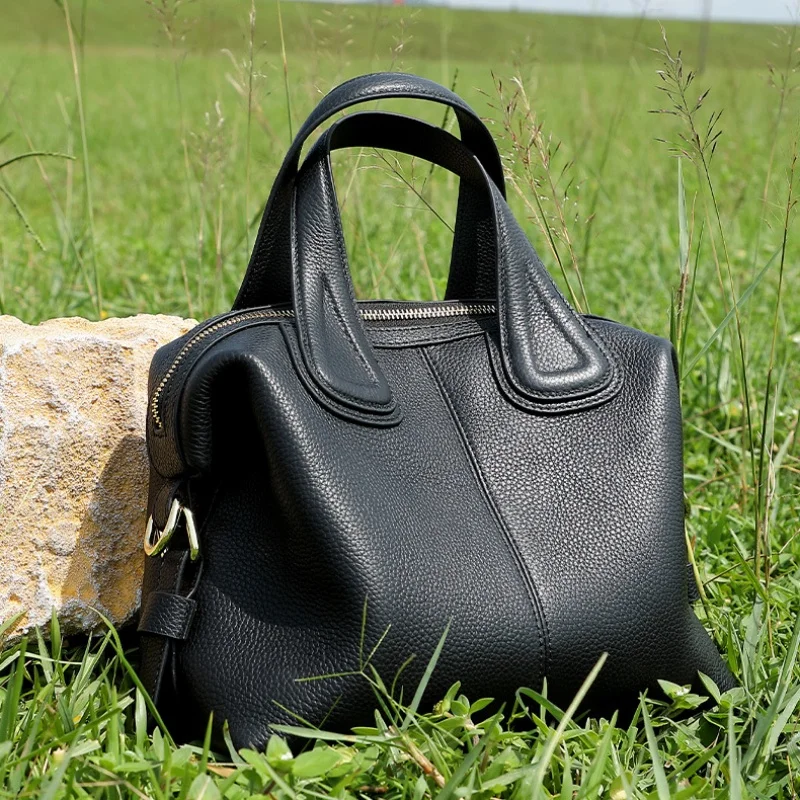 New Arrival Top-Grain Leather Handbag/Shoulder Bag Versatile Soft Leather Boston Bag Fashionable Crossbody Bag Bolsos Mujer
