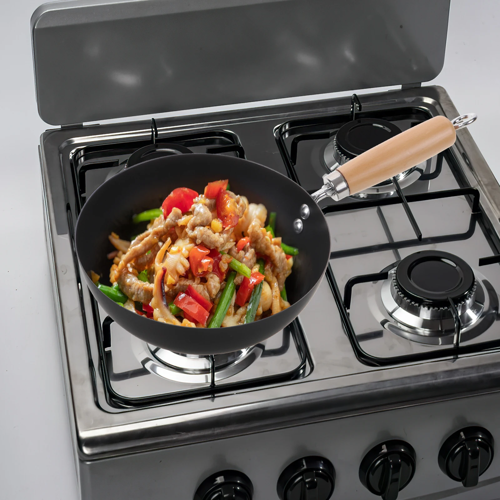 

Small Iron Gas Pan Fry Pans Japanese Gas Stove Stove Cookware Home Round Bottom Kitchen Iron Small Wok Wok BBQ