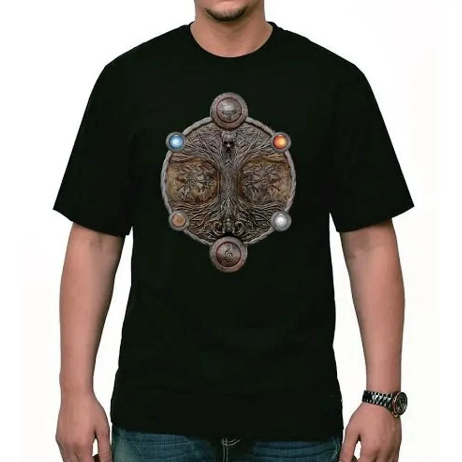 Creative Design Slavic Tree of Life T-Shirt O-Neck Short Sleeve Summer Casual Mens T-shirt