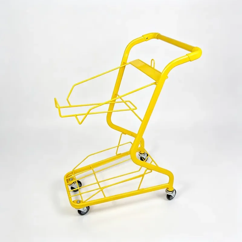 Two Tier Rolling Shopping Cart for Grocery Supermarket and Retail Stores