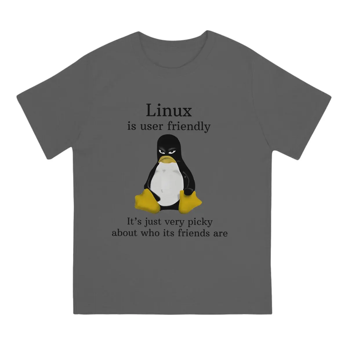 Linux Is User Friendly T-Shirt For Men Linux Novelty Cotton Tees Round Neck Short Sleeve T Shirt Gift Idea Tops