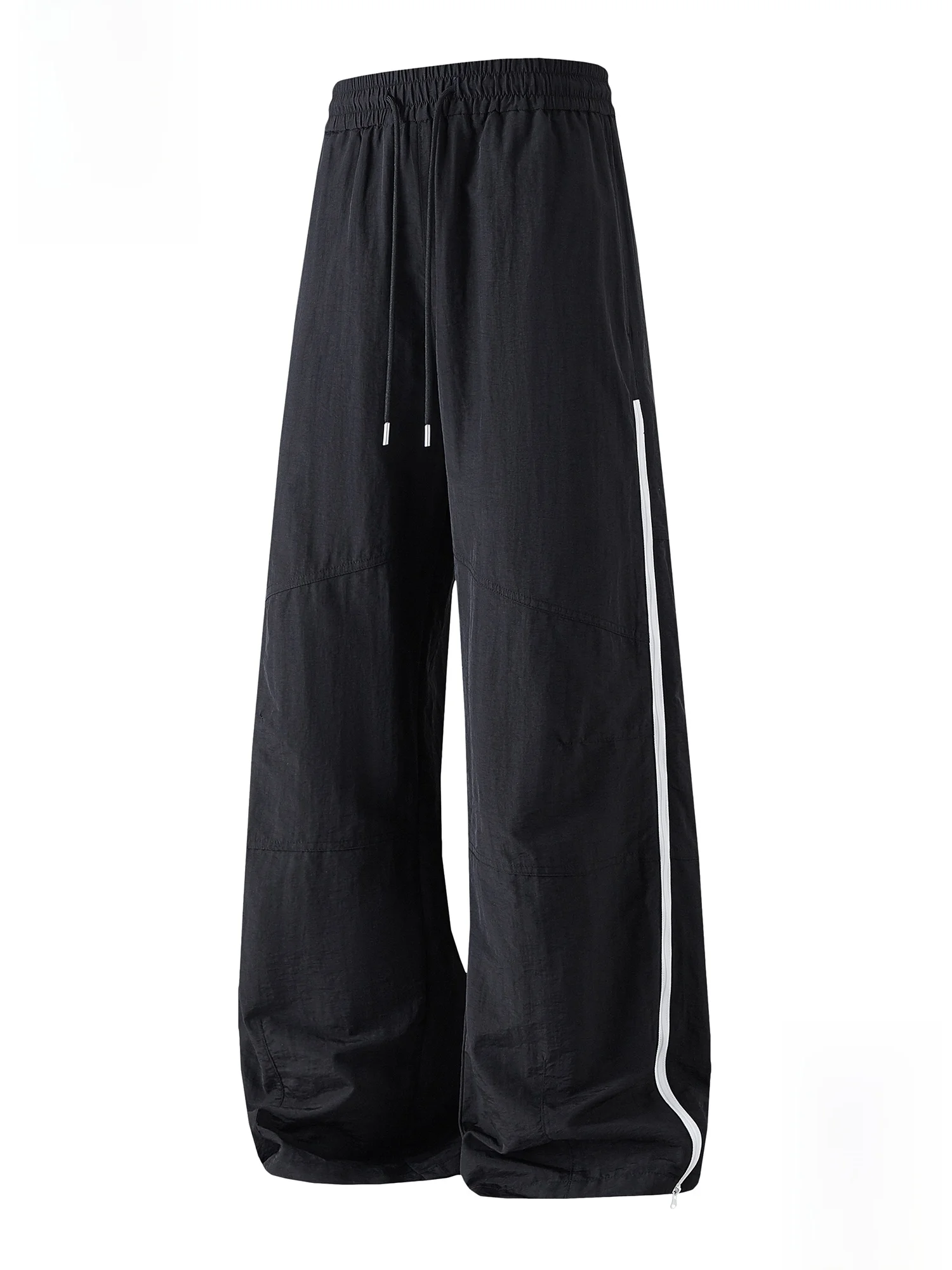 

PaulFrank Zipper Casual Pants Men's Summer Thin Qui Dry Sport Pants Wide Leg Loose Waist Nylon Fabric Youth Active Sle