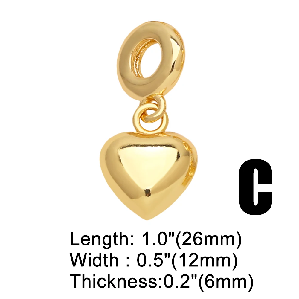 OCESRIO Polish Brass Heart Airplane Pendant for Necklaces Copper Gold Plated Crystal Bear Jewelry Making Component pdtb483