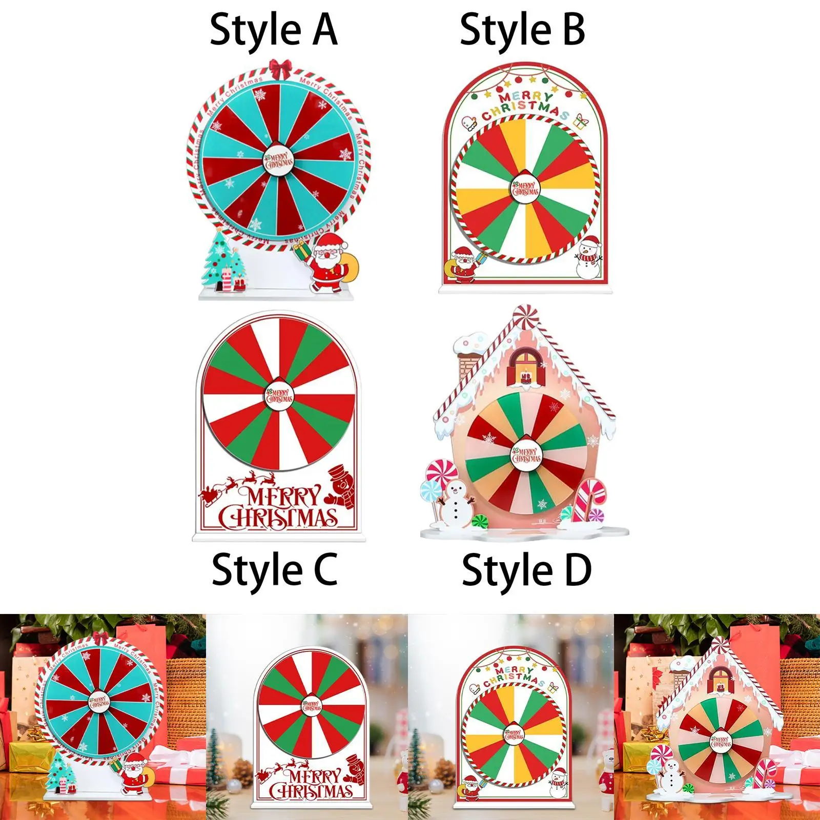 Prize Turntable Prize Turntable Props Interactive Learning Game Roulette Wheel Tabletop Fortune Wheel for Xmas Party