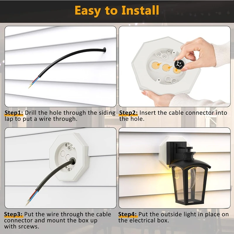 AC88-Octagon Siding Mounting Kit, 8141 Vertical Siding Lamps Mounting Plate Siding Light Blocks For 1/2Inch Lap Siding