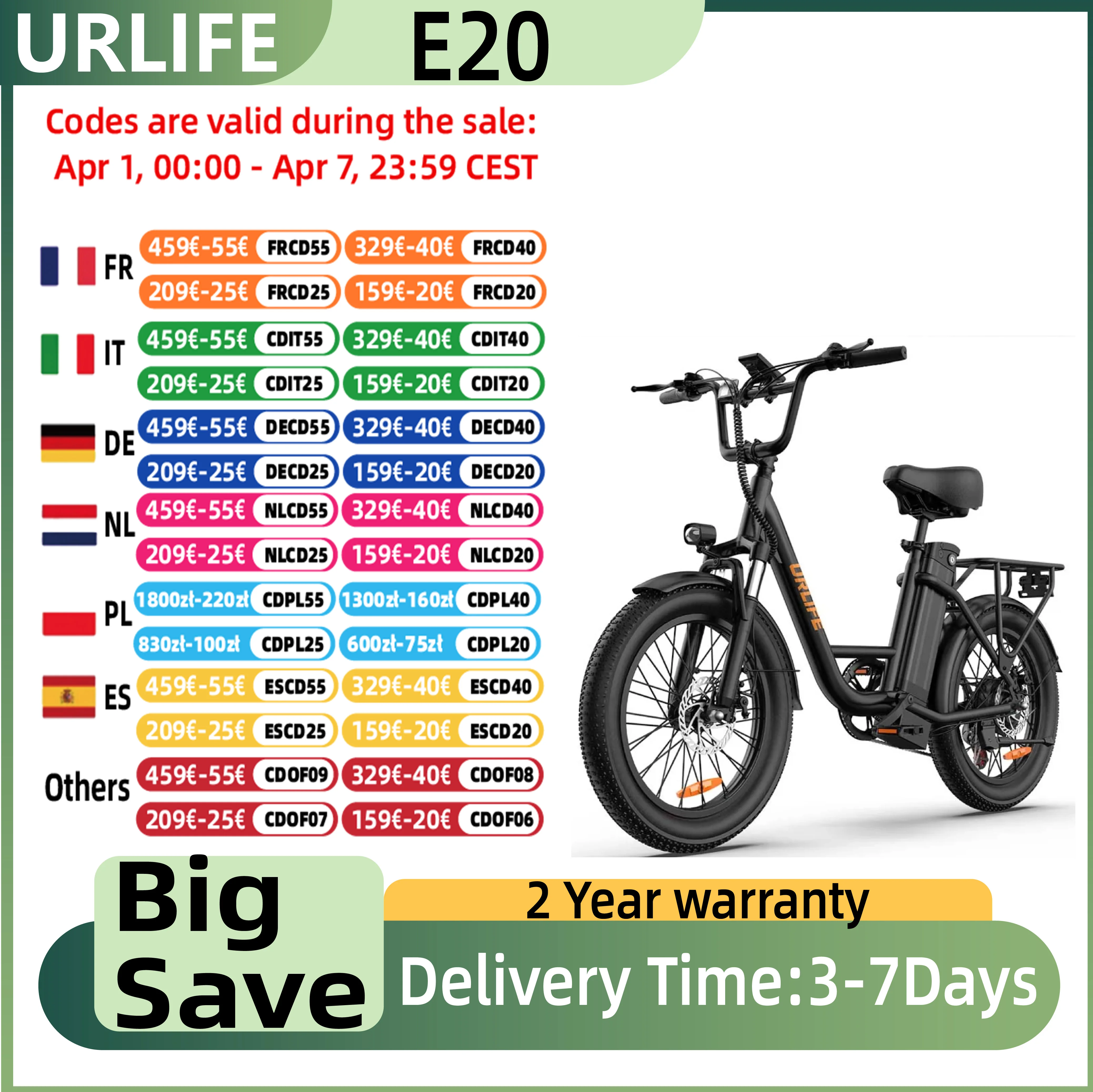 URLIFE E20 Utilisé pour les trajets urbains Vélo électrique pour adultes Moteur 250W Batterie au lithium 48V 13AH Pneus de 20 pouces Version premium URLIFE E20 Utilisé pour les trajets urbains Vélo électrique pour adultes Moteur 250W Batterie au lithium 48V 13AH Pneus de 20 pouces Version premium