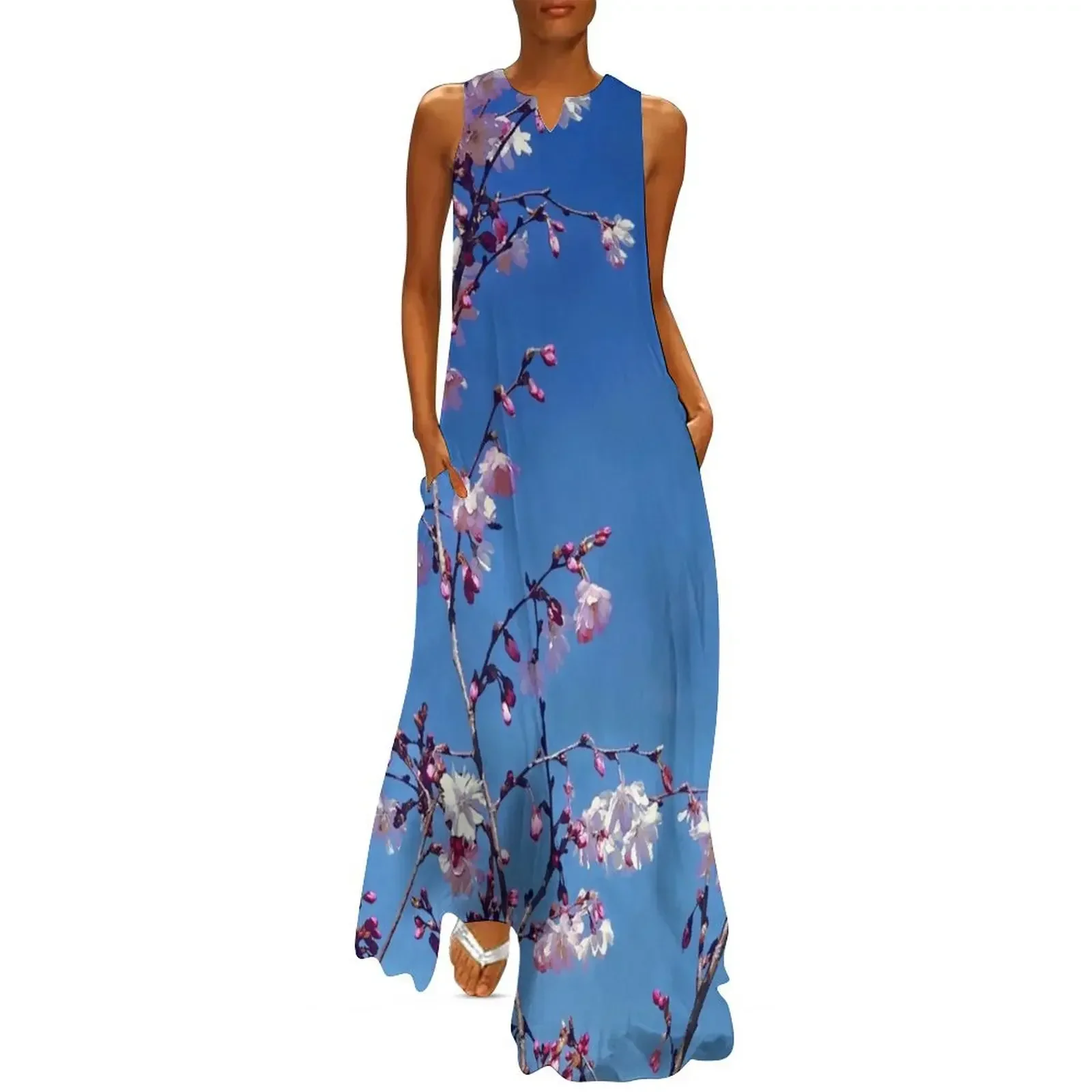 

Cherry Blossom Branches Long Dress Long dress women dress elegant women's sets Bridesmaid woman