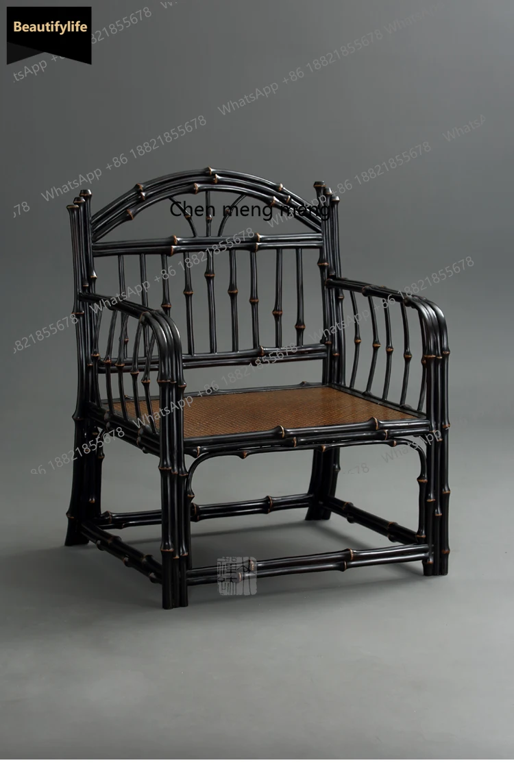 

B456 Винтажная мебель темного Мин, классический стул с розой, стул для медитации, чайной комнаты, мастер-стул