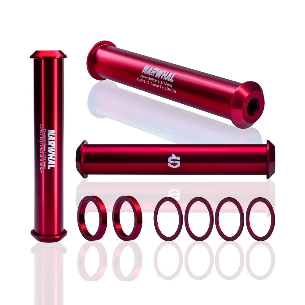 Funsea Race Bike Accessories Thru Axle 20mm BMX Bicycle Accessory Alloy 7075 Full Machine for Front Hub Anodizing Color Narwhal