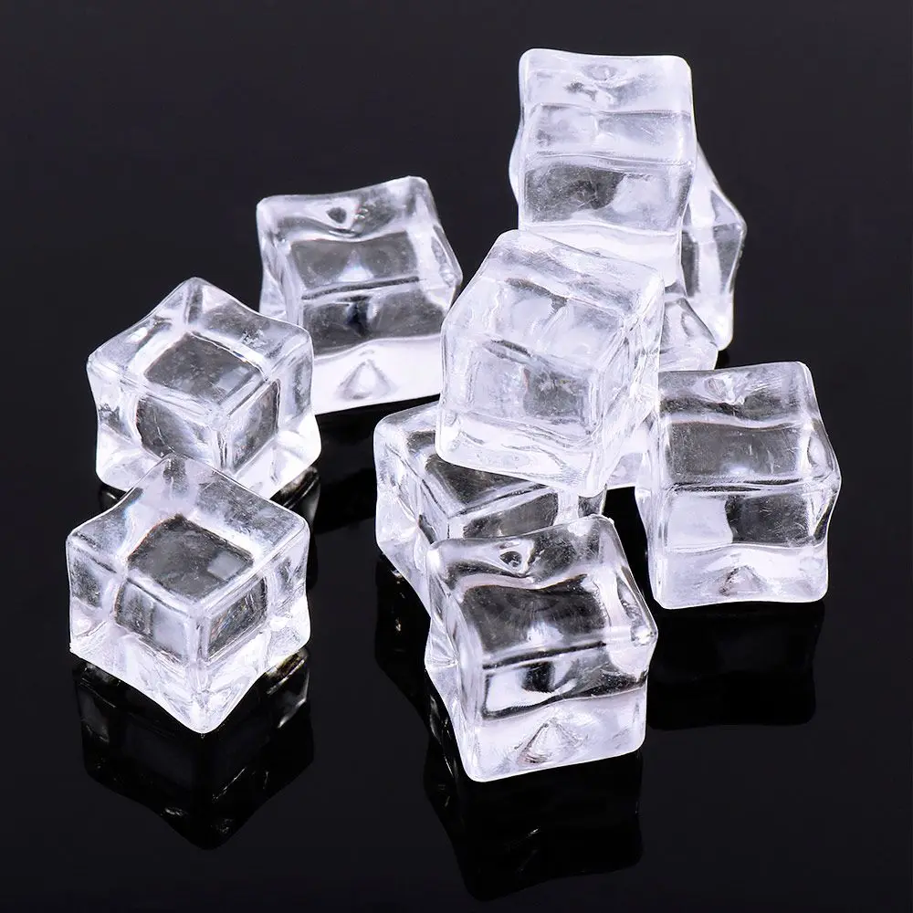 Transparent Decoration Crafts DIY Accessories Drinks Decoration Simulate Ice Cubes Artificial Ice Acrylic Cubes Fake Crystal