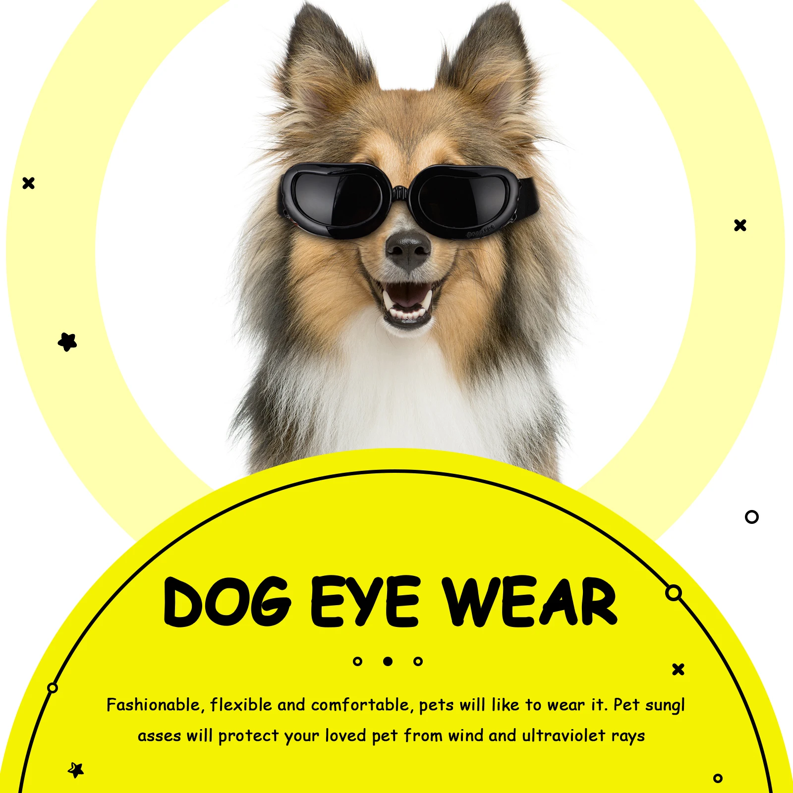 

Goggles Glasses Uv Protection Dog Glasses UV Protection Sunglasses Black Dog Eye Wear Windproof Puppy Accessories