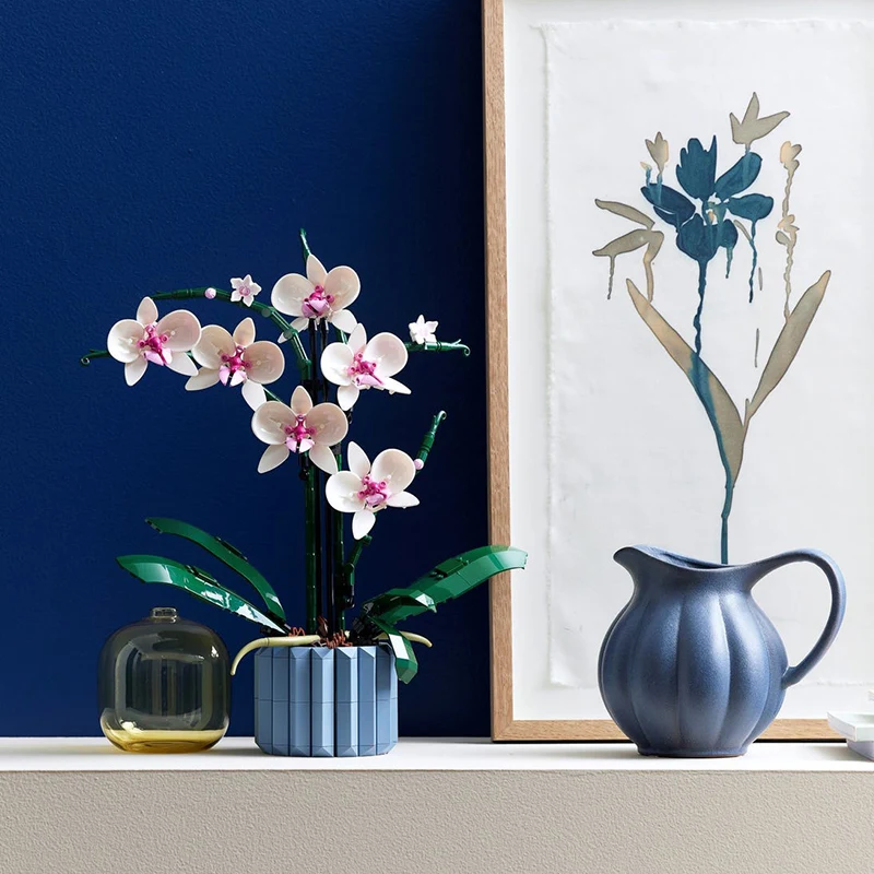 

LEGO Building Blocks Orchid Bouquet Building Blocks Bonsai Plant Model Bricks Romantic DIY Home Toys Children's Gifts