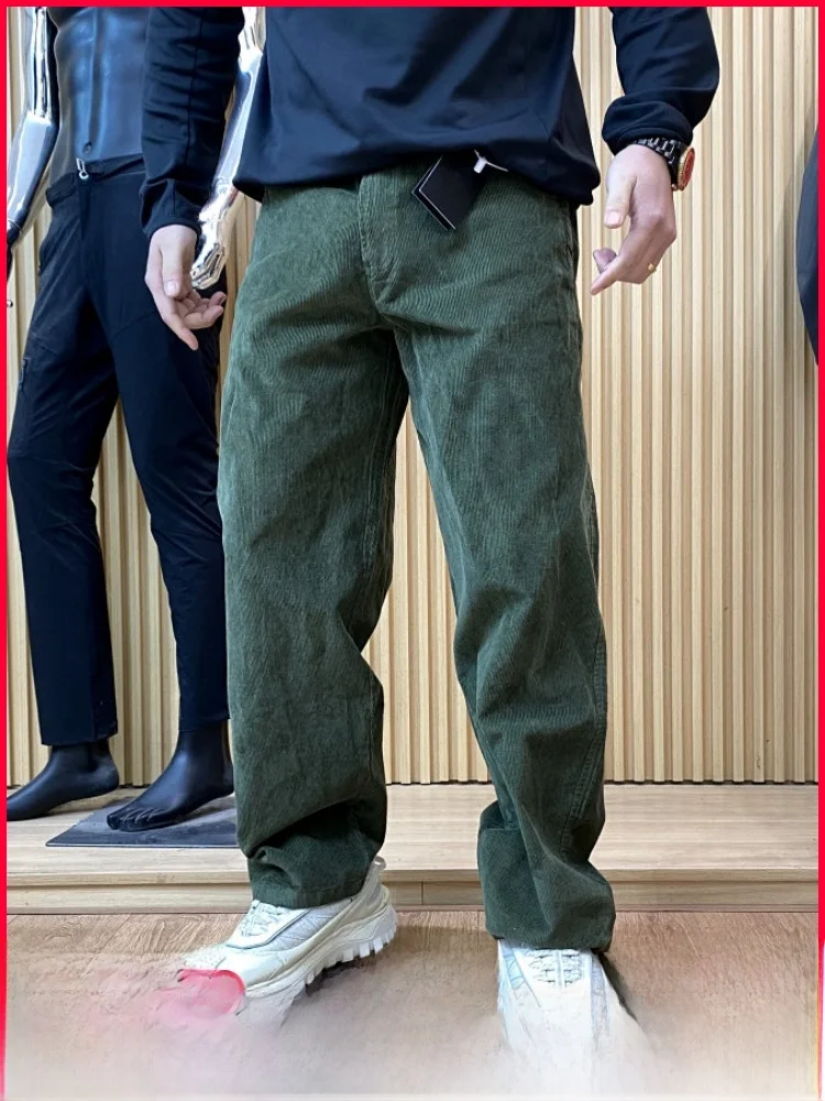 

Men's Straight Leg Corduroy Casual Pants Texture Sensation Spring Comfortable Versatile Simple Store Permanent Sle Breathab...