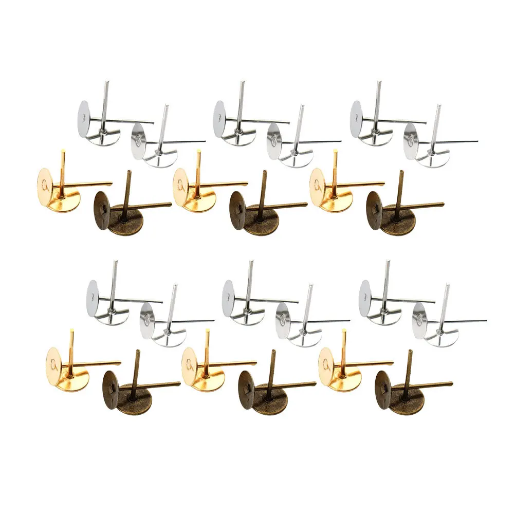 

800 шт. металлических круглых заготовок для серег с железным покрытием, легкие, не выцветающие, для изготовления украшений своими руками