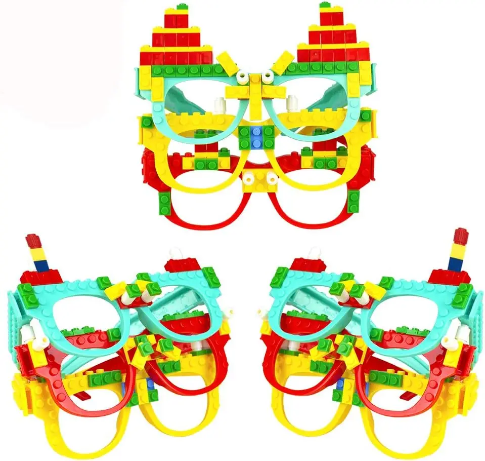 

Party Favor for Kids Gift Building Block Glasses DIY Stacking Block Bricks Party Glasses Toys Party Supplies Decorations for Bir