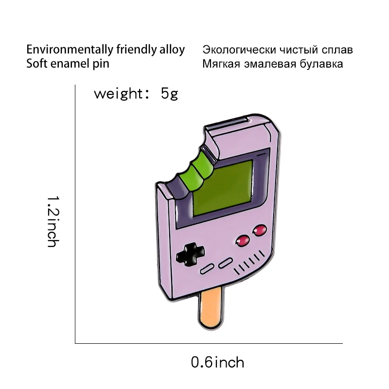 Popsicle Game Consoles Enamel Pin Custom Game Brooches for Shirt Lapel Bag Creative Badge Funny Jewelry Gift for Kids Friends