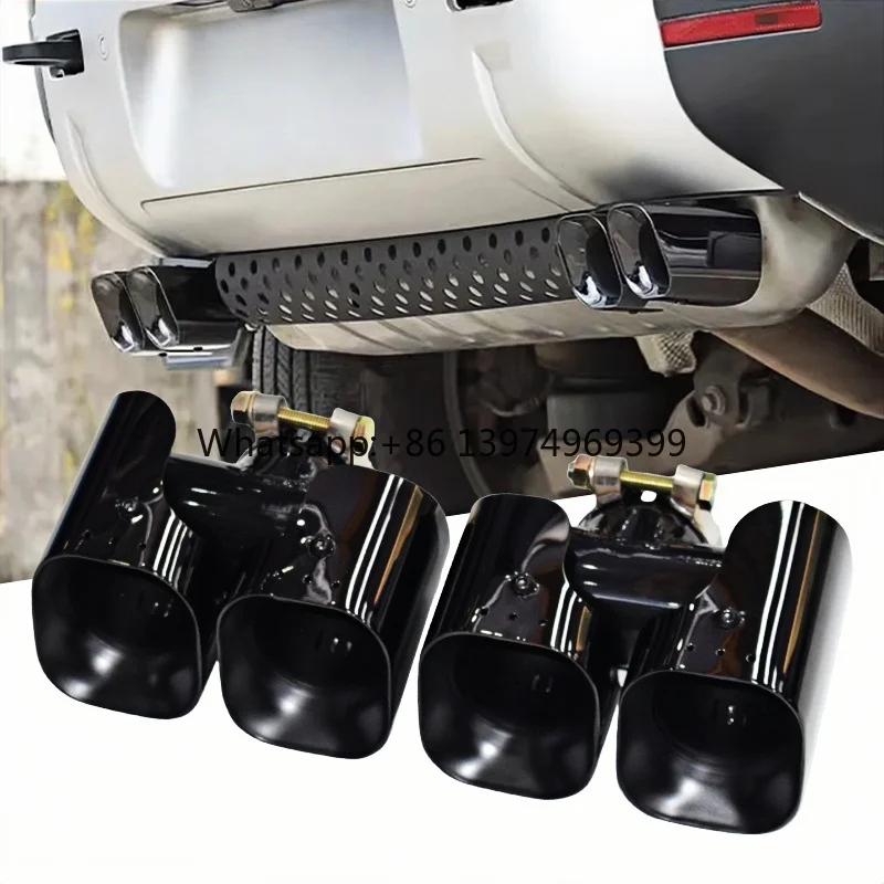 For 2020-2024 Land Rover Defender 90 110 130 Exhaust Pipes Modification Stainless Steel Black Square Mouth Muffler Tip Nozzle