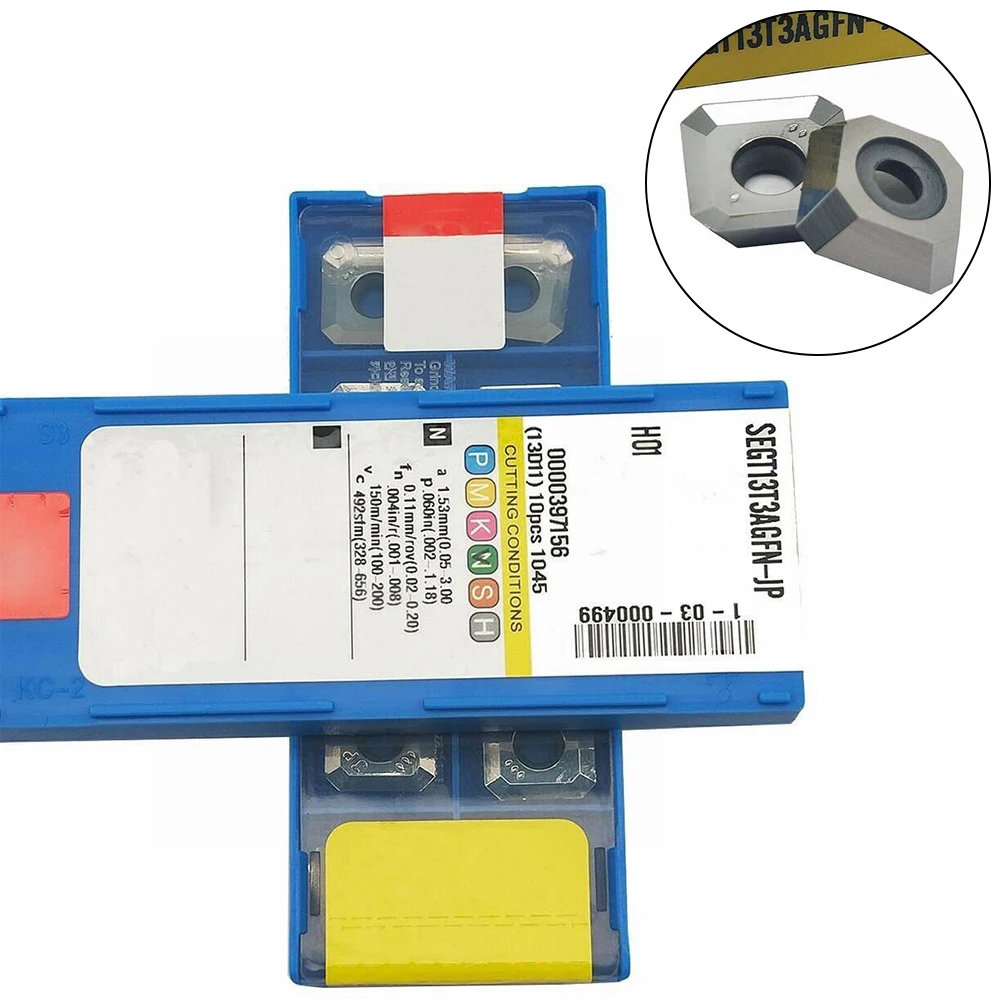 10pcs SEGT13T3AGFN-JP H01 เครื่องกลึงโลหะเครื่องตัดคาร์ไบด์แทรกสําหรับ Semi-fining Finishing Precision บดเครื่องมือ