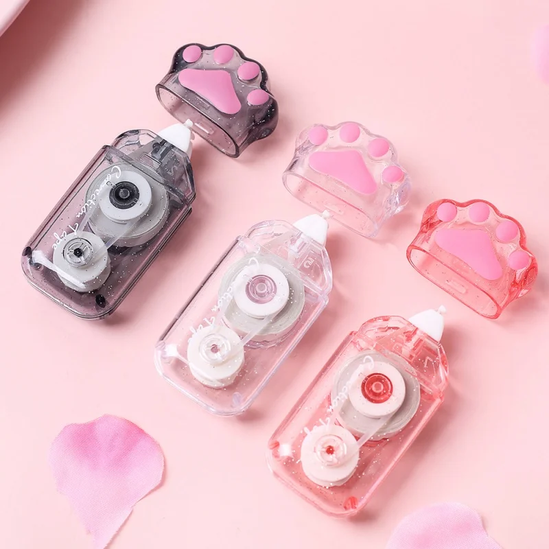 1pc 6m Cartoon Cat Paw Correction Tape Quick Clean Suitable For Corrective Tape For Students In Office Buildings Stationery