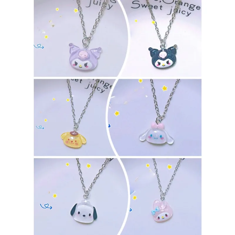 

Sanrio Kuromi Necklace Anime Cartoon Character Q Cute Cinnamoroll My Melody Decoration Pendant Toy Children's Girl Birthday Gift