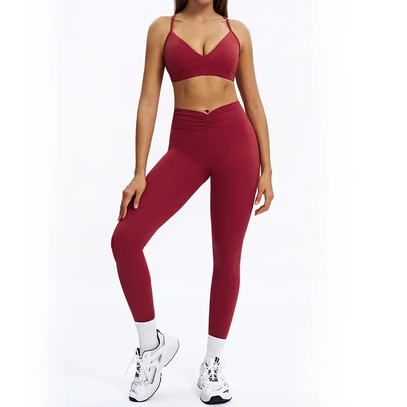 

Women's Thermal Breathable Lightweight Gym Leggings Crop Top Pattern Outdoor Sports Suit Front Logo Butt Covering Seamless
