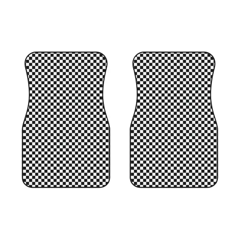 Black and White Simple Checkers - Car Floor Mats | Danish Pastel, Y2k Trendy & Retro Checkers | 90s, 2000s, black checks car acc