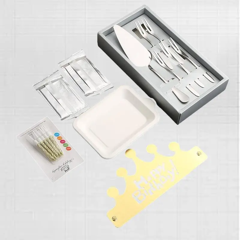 Premium Stainless Steel Cake Knife and Fork Set - Perfect for Birthday Celebrations